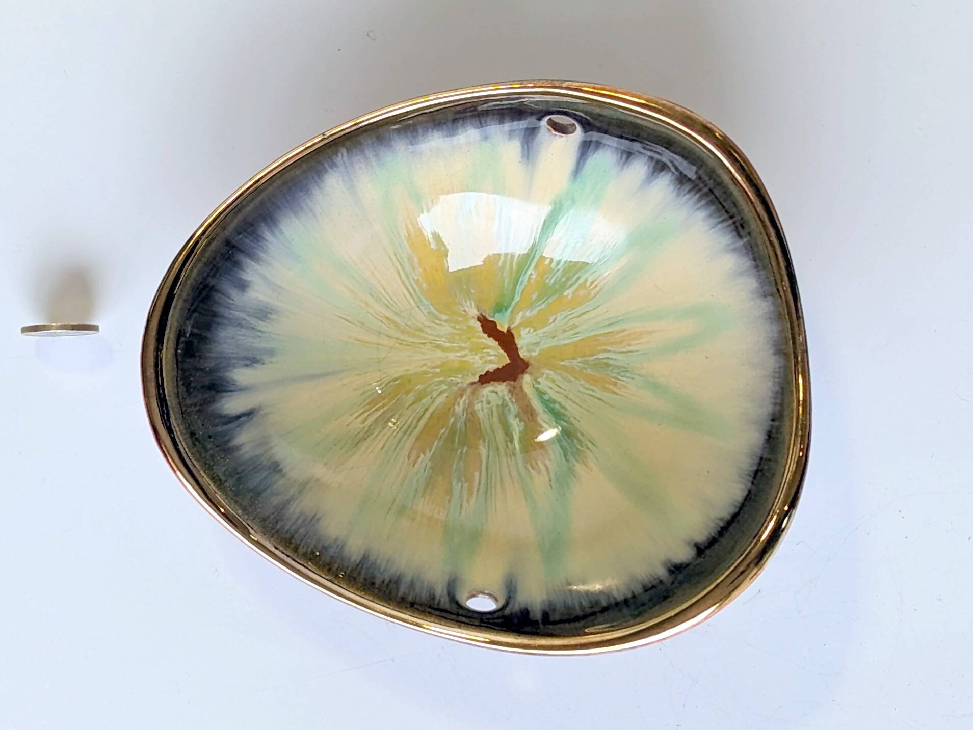 German glazed ceramic bowl db Höhr for Dümler & Breiden.