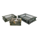 1970s very Rare Set of 3 Book shaped Ashtrays in Murano Glass by Antonio Im