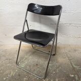Black and chrome vintage folding chair