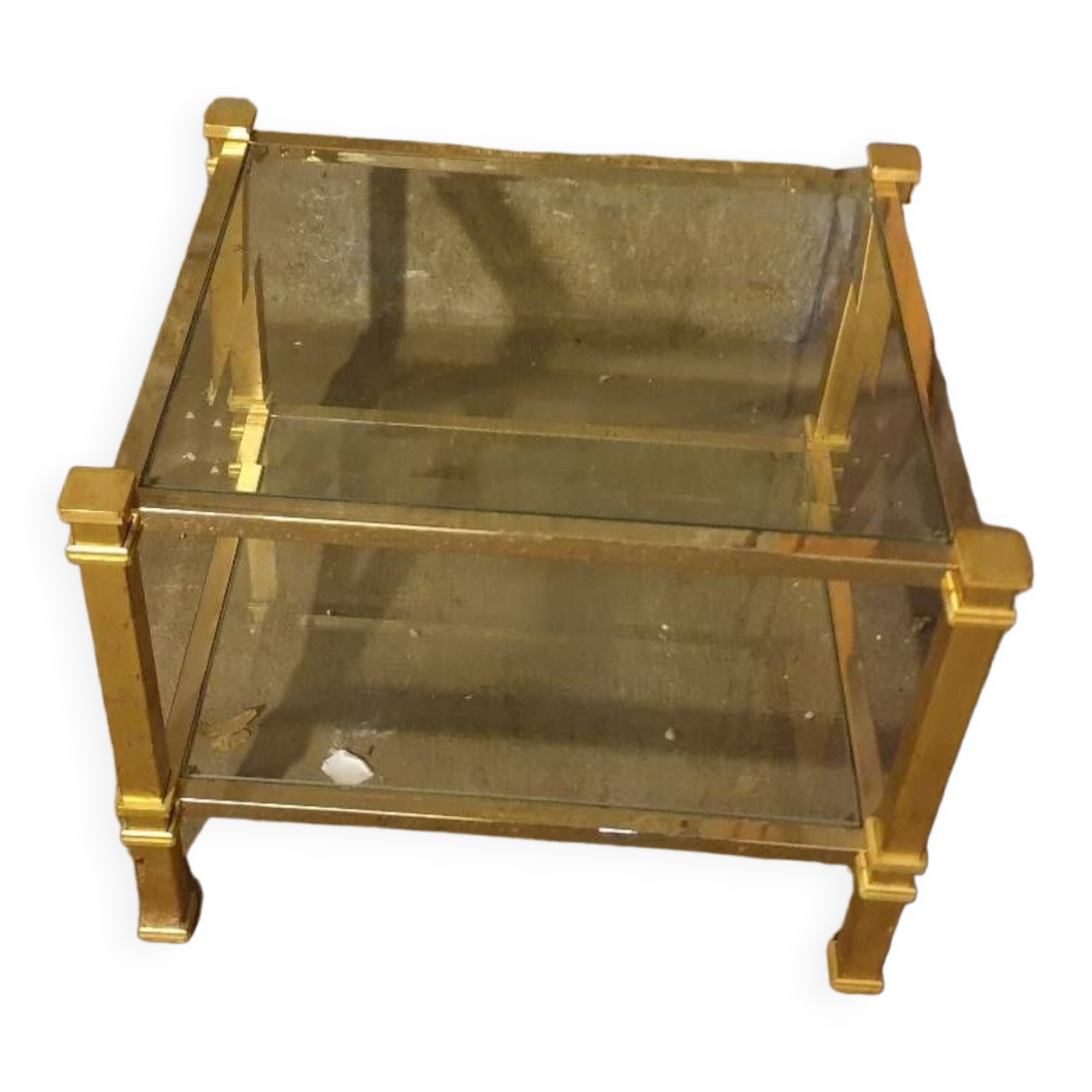 Brass and glass coffee table