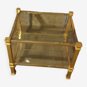 Brass and glass coffee table