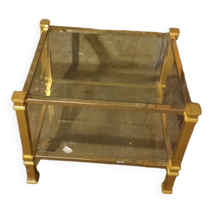 Table basse laiton et - verre