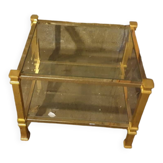 Brass and glass coffee table