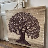 Large woven wall tapestry made of fibers Tree of Life