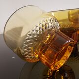 Vintage amber orange Italian espresso cups