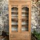 Parisian art deco glass cabinet in raw wood