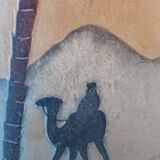Large Muller vase "in the desert" rare piece signed 40 x 15 cm art deco - collectors