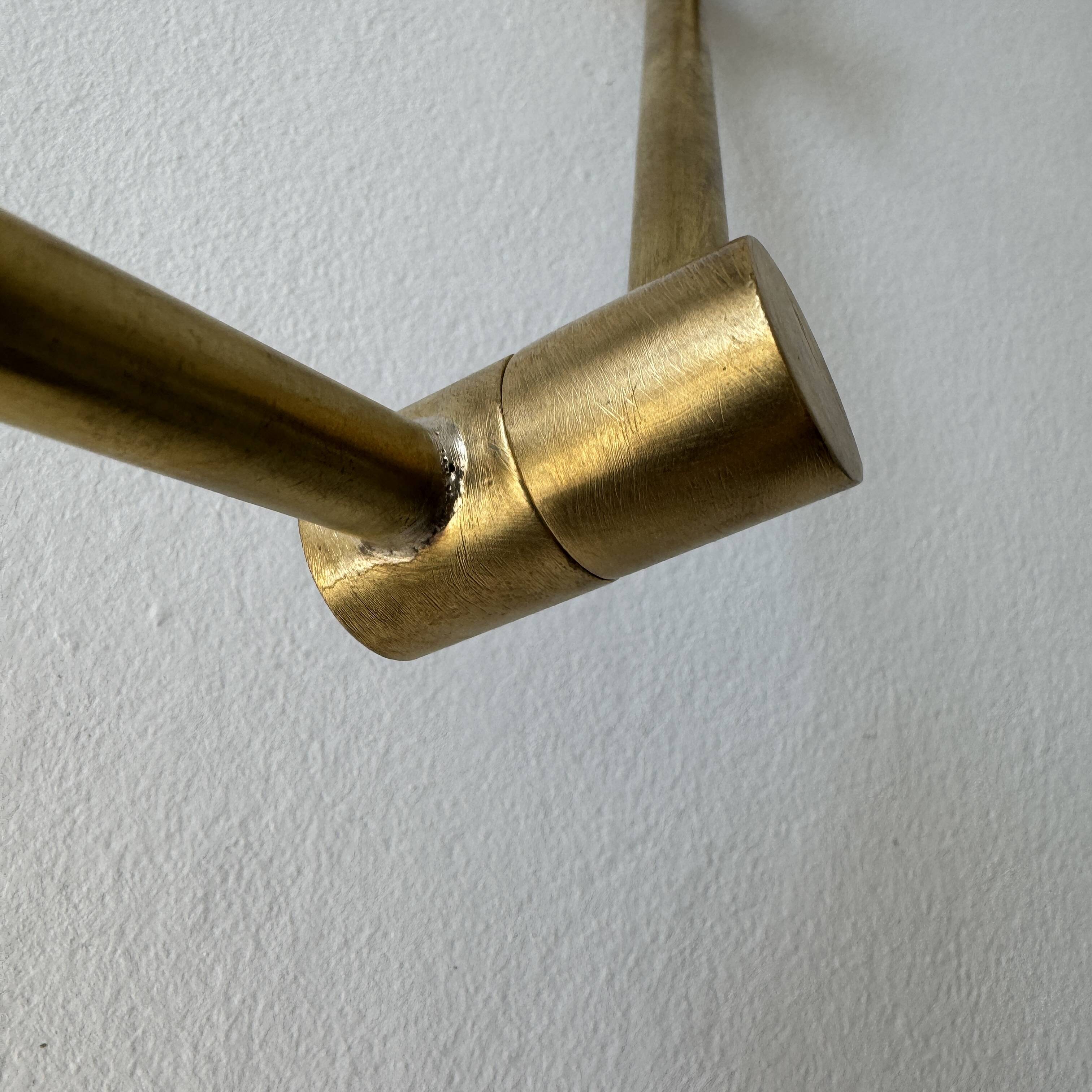 Antique brass and opaline gallows lamp