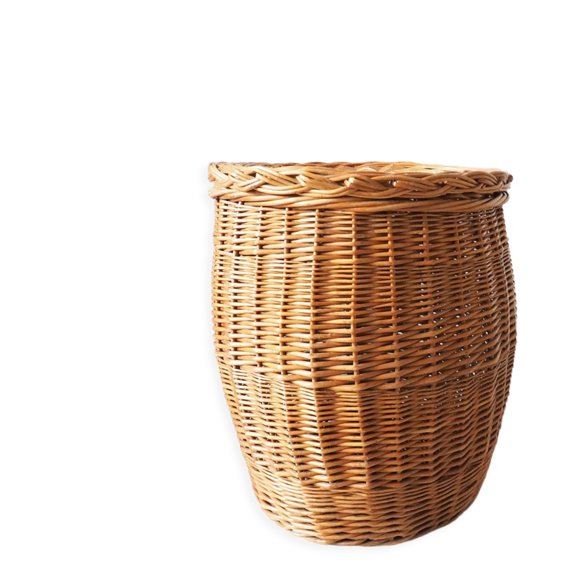 rattan basket with lid 70s