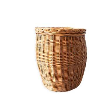 rattan basket with lid 70s
