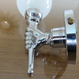 "Hand" Torchiere Wall lamp in chromed brass years 50 60