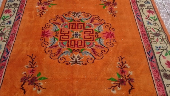 Vintage 206x310cm Oushak rug