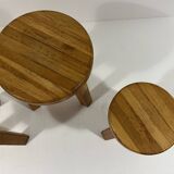 Brutalist blond oak side tables 1980’s