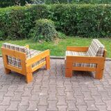 70s brutalist armchairs