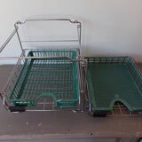 Banette of 2 metal mail baskets 70s
