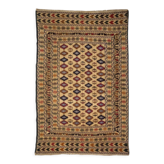 Kilim afghan ethnique en laine fait main 188x123 cm