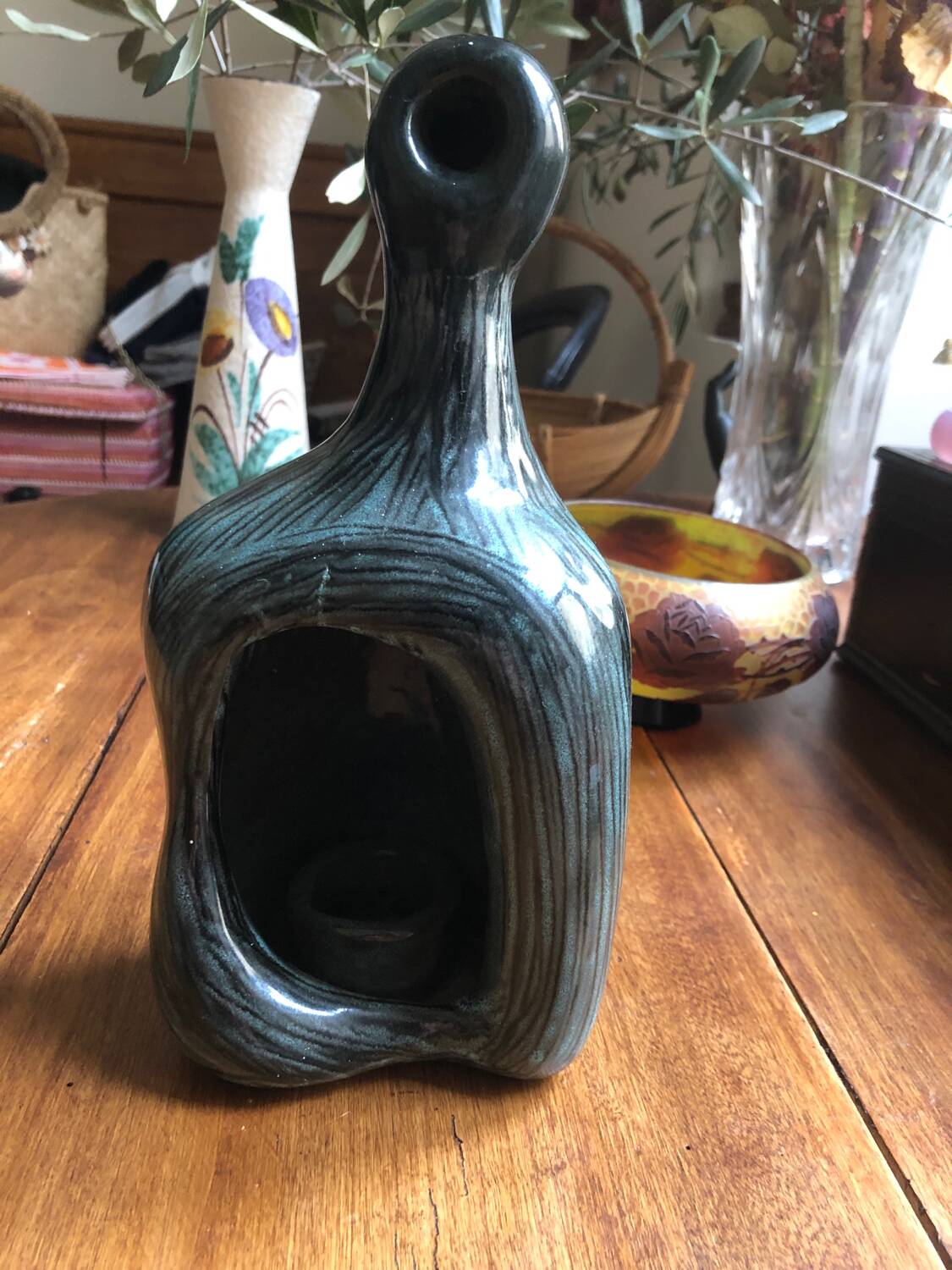 Vintage storm candle holders signed