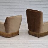 1970s, Danish set of two velour chairs, original condition