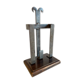 Vintage Wrought Iron Fireplace Match Holder