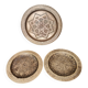 Set of 3 vintage moroccan brass decorative wall plates