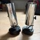 pair of 1970 vintage tube stainless steel or chrome or aluminium