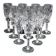 Lorraine crystalware set of 10 cut crystal champagne flutes garland