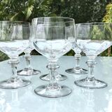Set of 6 crystal glasses for wine or champagne