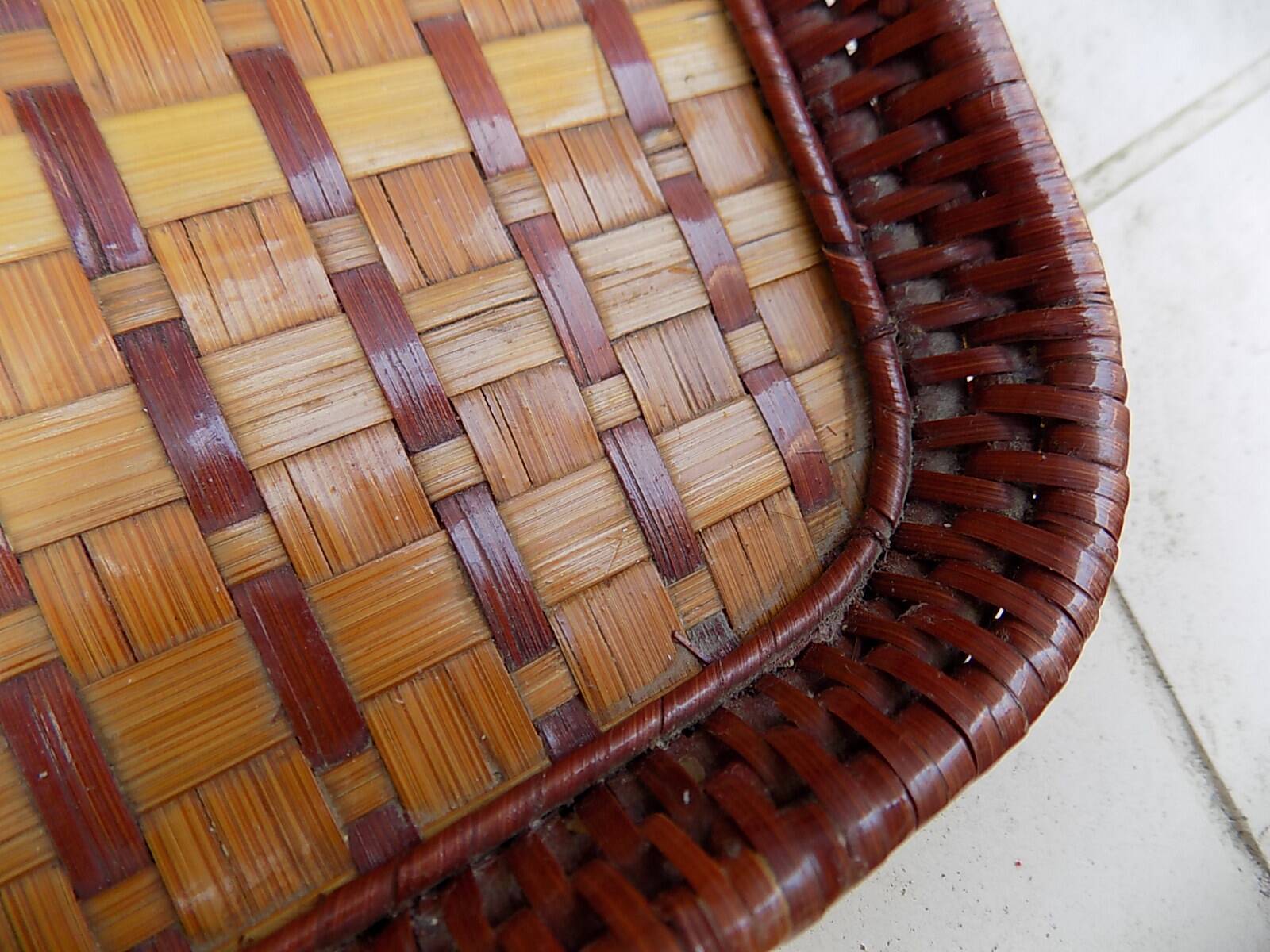 Woven rattan tray