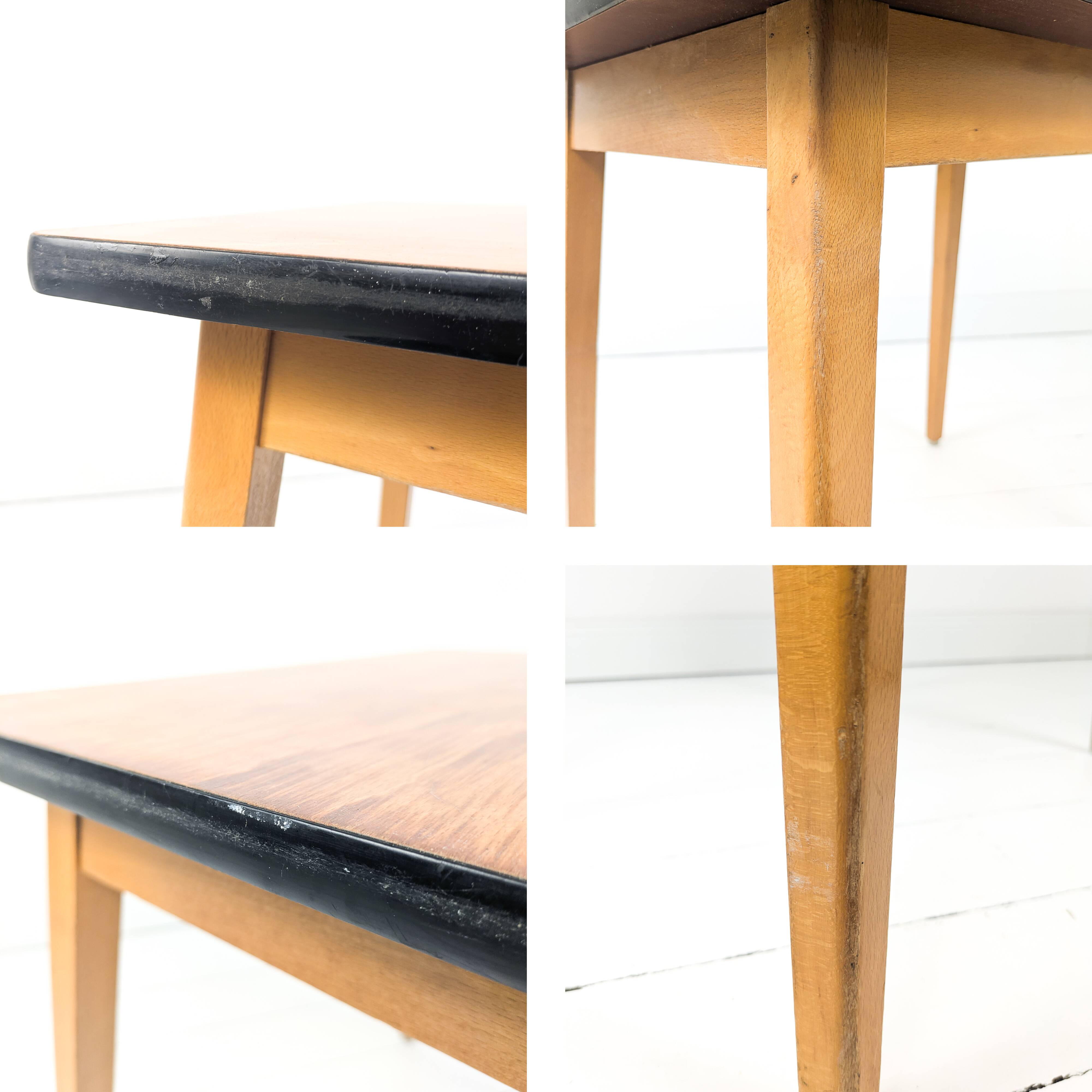 Bureau vintage Mid-Century pour enfant en bois table d’écolier rétro pour c