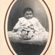 Oval Black and White Toddler Photo