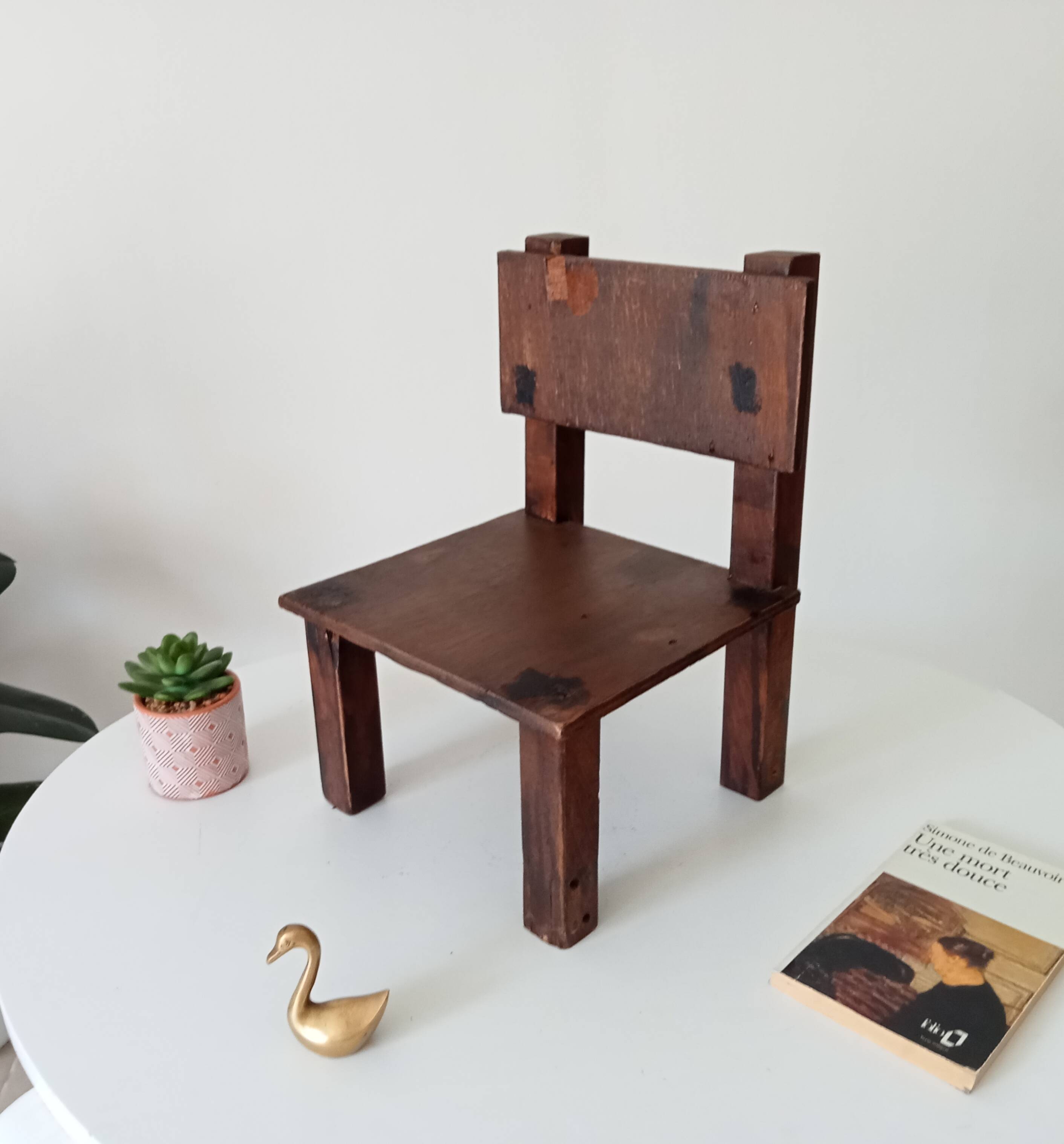 Antique children's chair, folk art, early 20th century