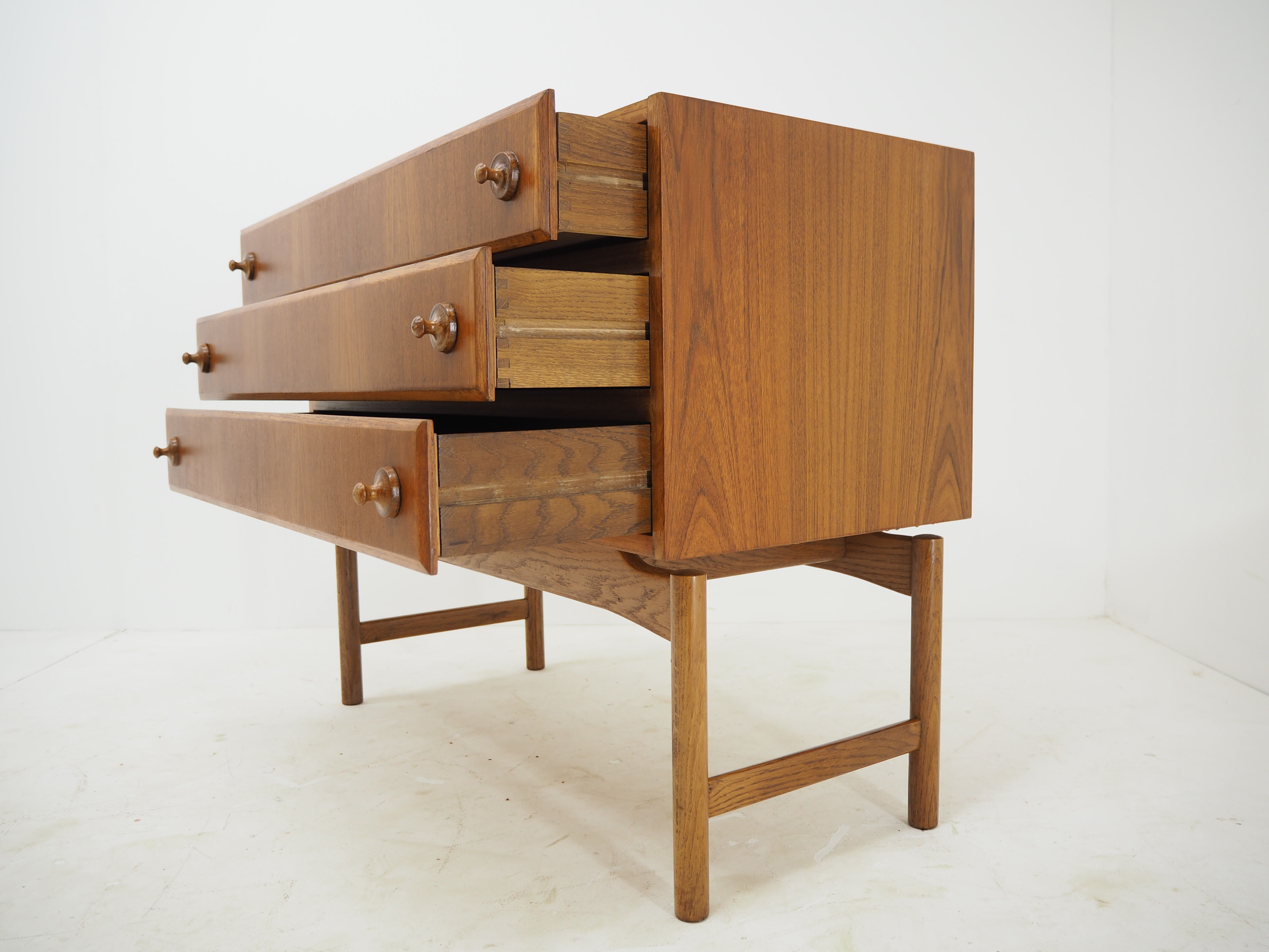 1960 Rare Teak and Oak Chest of Drawers by Krasna Jizba ,Czechoslovakia