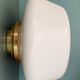 Vintage Mazda XXL globe wall or ceiling light in white opaline