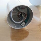 Scandinavian hanging lamp in glass and brushed aluminum 60s 70s