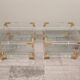 Set of 2 coffee tables in acrylic glass and brass, 1970s
