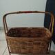 Vintage magazine rack in rattan/wood