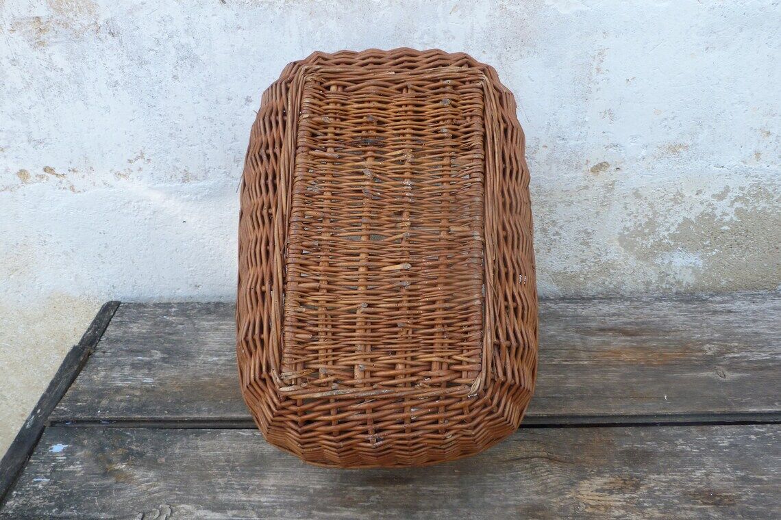 Old hand-woven wicker basket