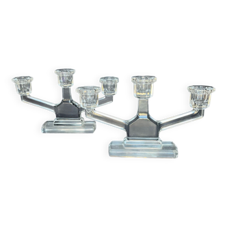 Pair of crystal candlesticks