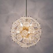 Grand superb Sputnik floral chandelier in glass and brass, Germany, 1960s.