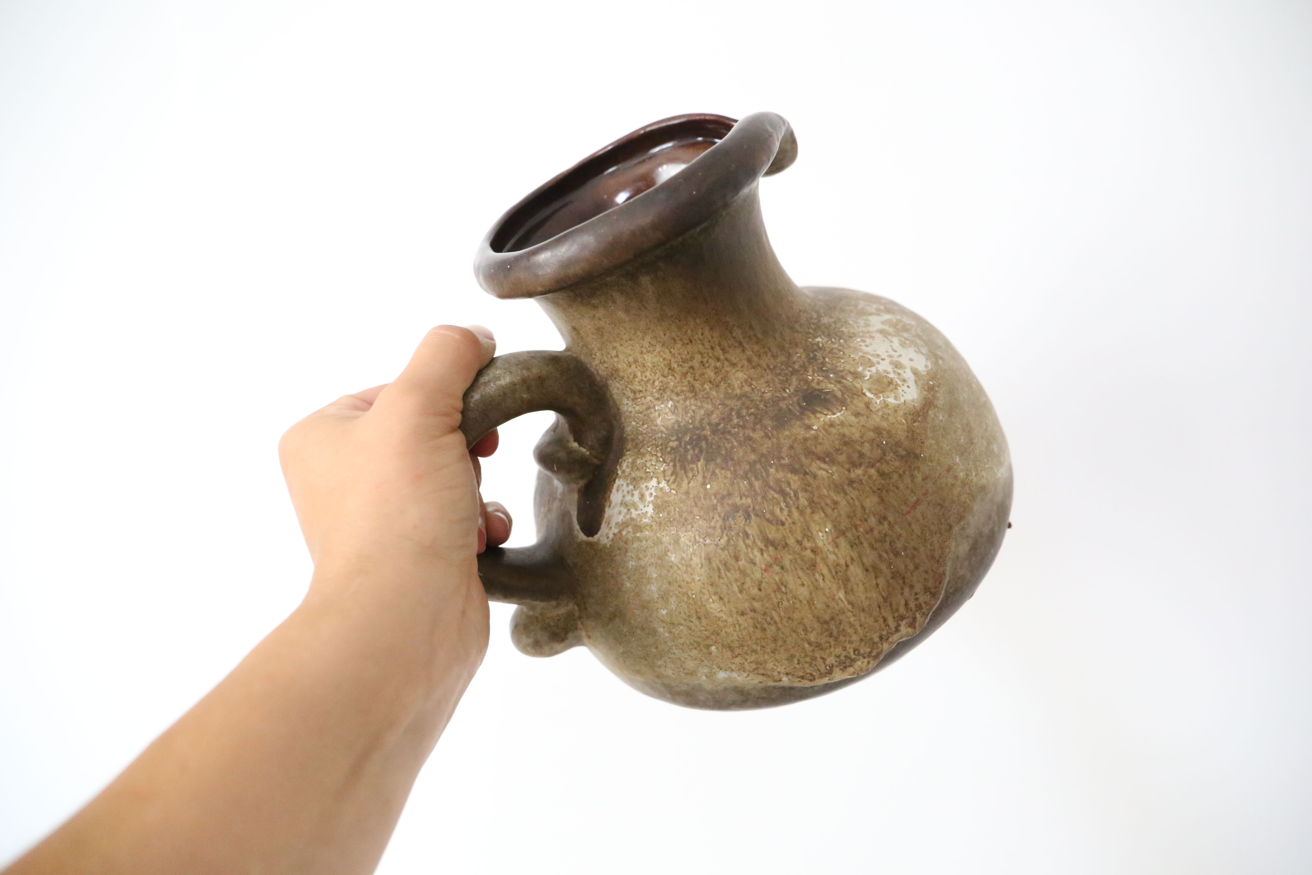 Earthen jug, German pottery, West Germany, vintage