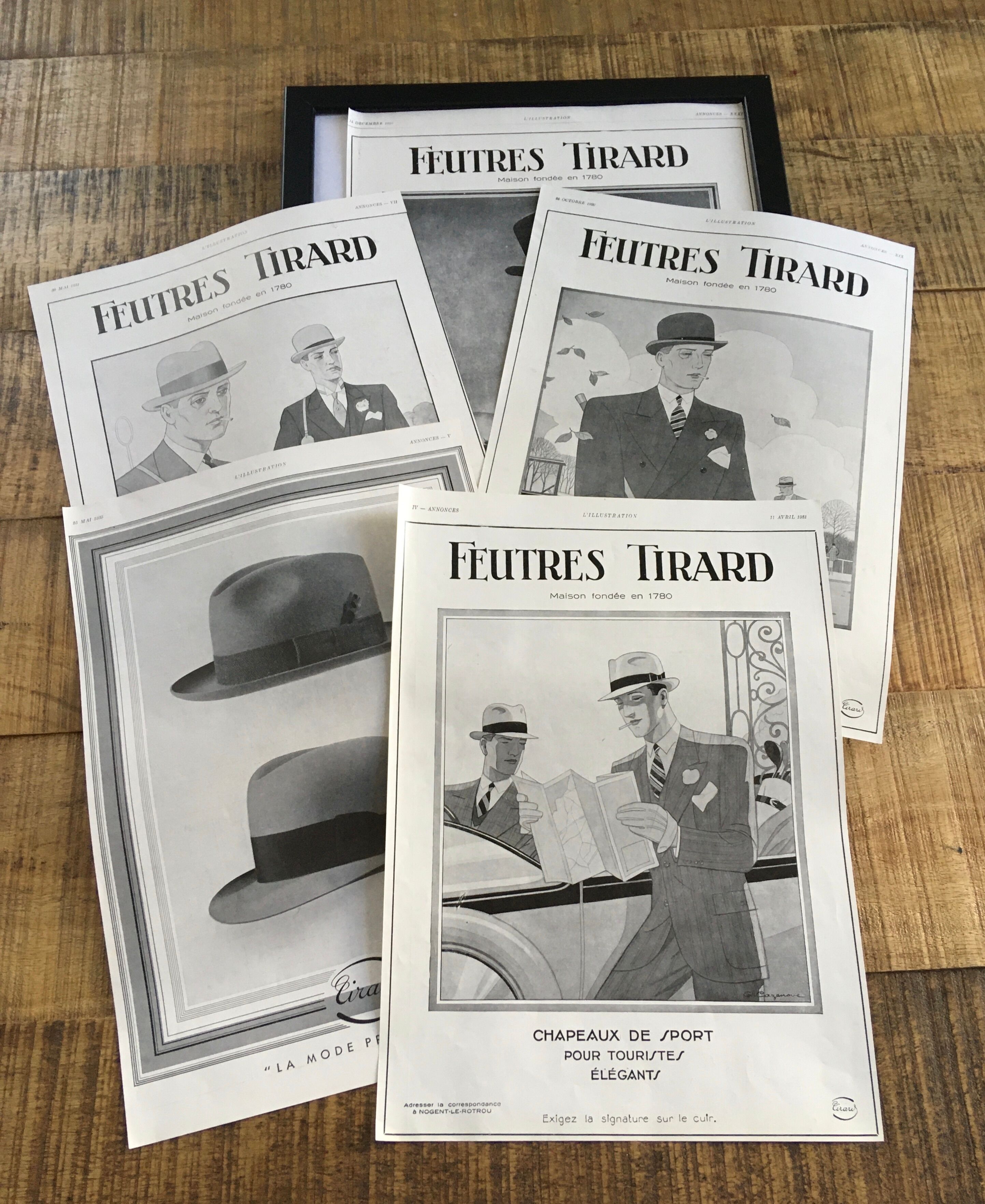 Lot 5 advertisements 30ST Hats Tirard