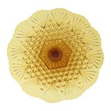 Art Deco Amber Cake Stand Depression Glass 31cm