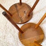 Duo of brutalist stools