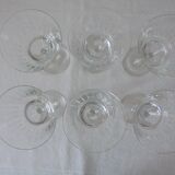 Lot A 6 glasses of chiseled crystal wine Height 15.5 cm Diameter edge sup. 8 cm