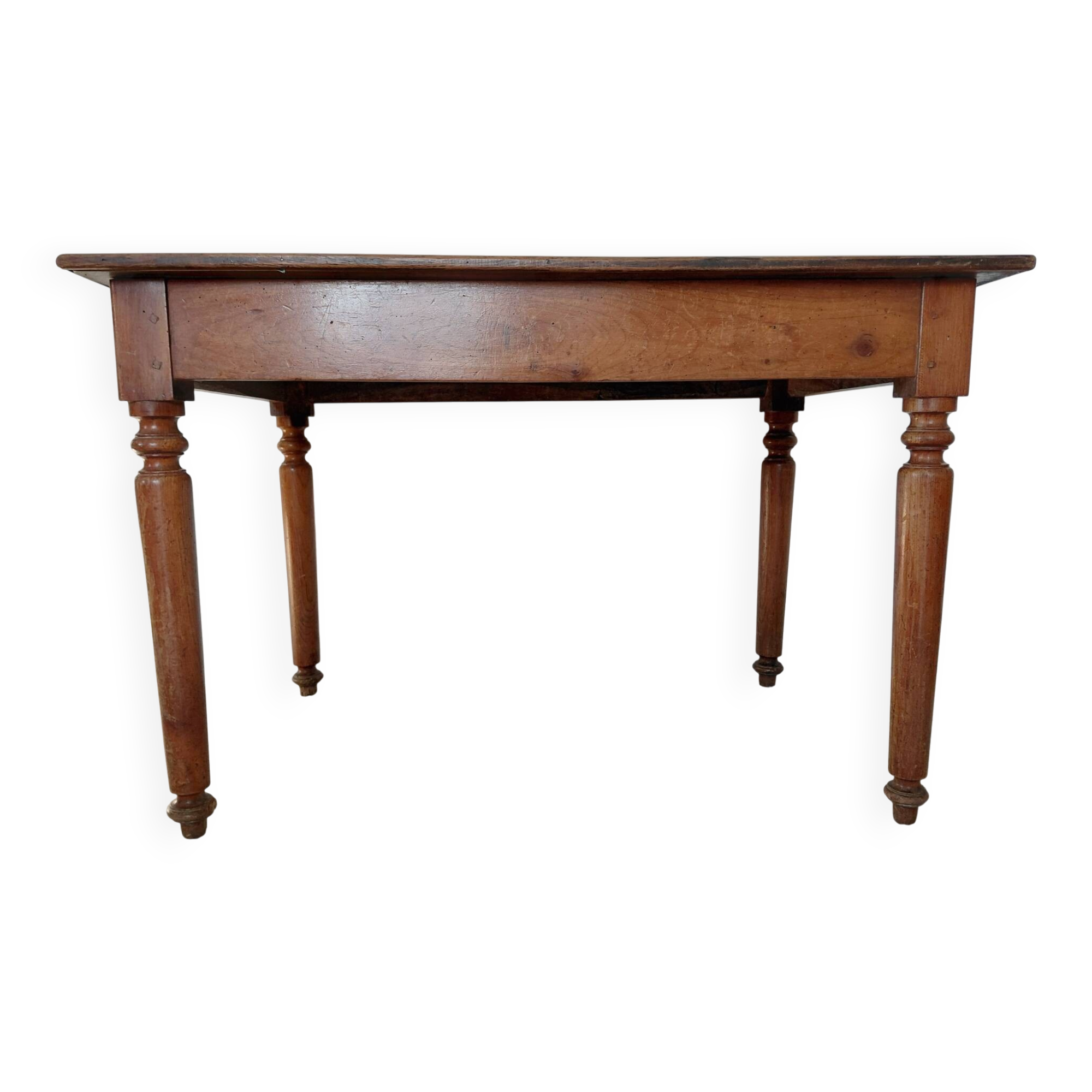 Mahogany side table with turned legs, antique, 19th century.