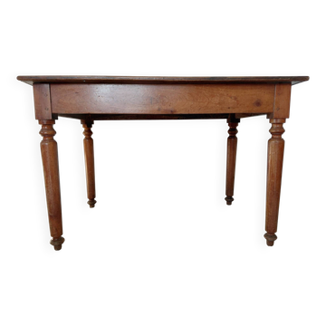 Mahogany side table with turned legs, antique, 19th century.