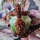 19th century French Art Nouveau planter in barbonite ceramic and m