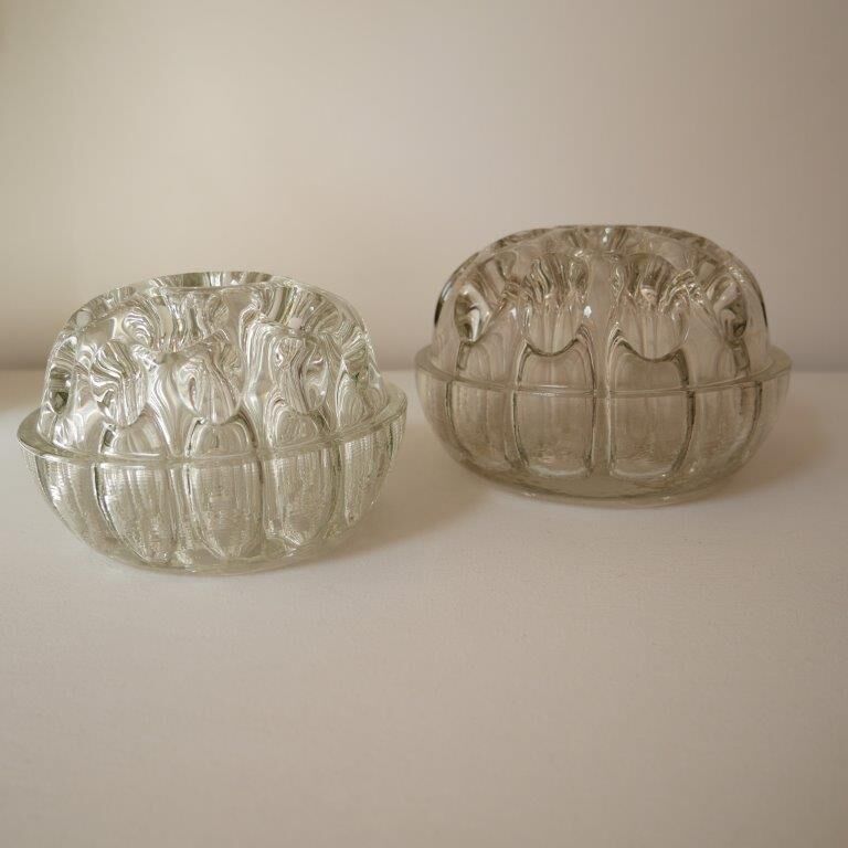 Lot de 2 pique-fleurs en verre
