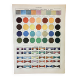 Gravure ancienne 1898, Couleurs 2, multicolore, dégradé • Lithographie, Planche originale