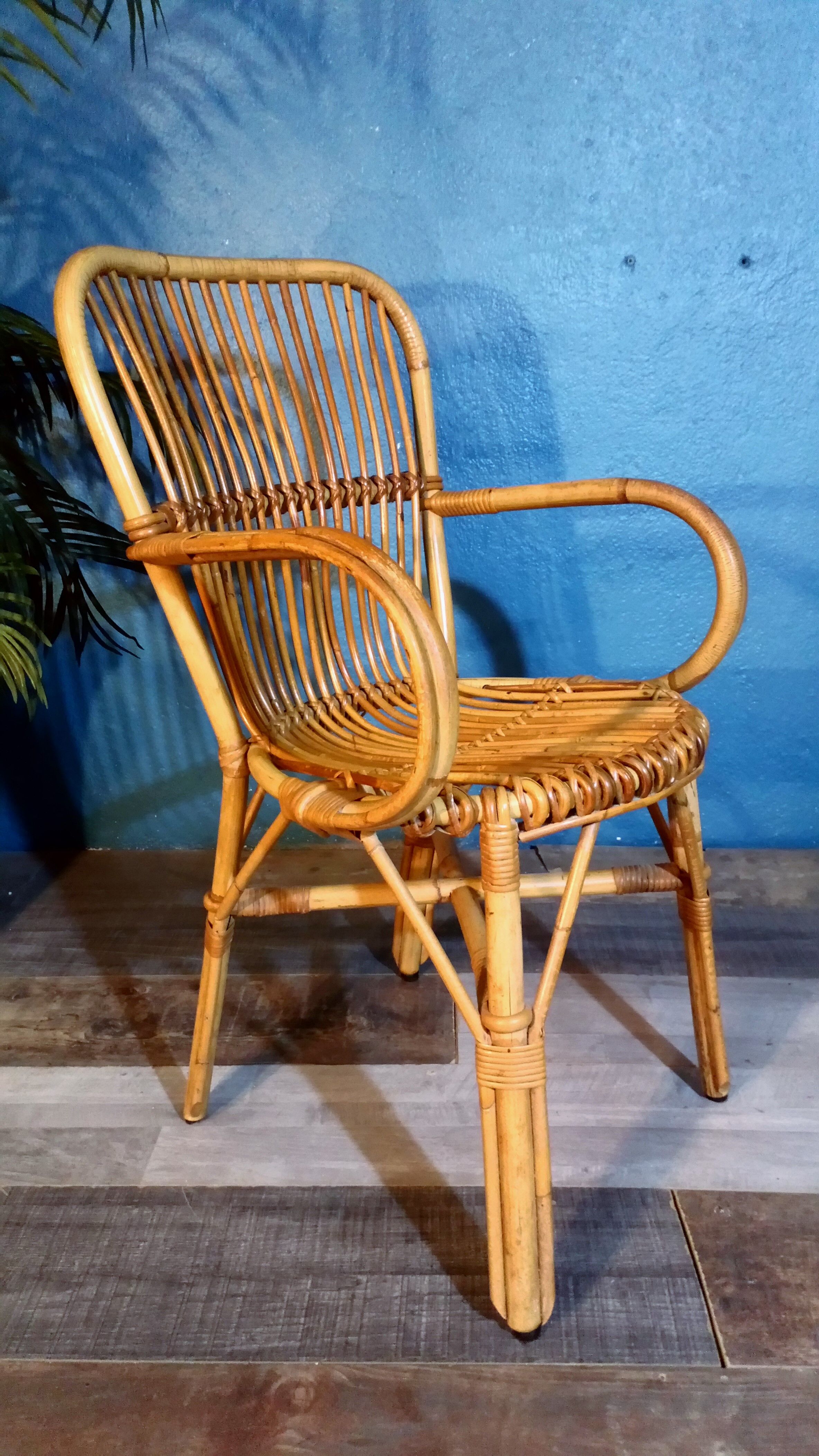 Pair of rattan chairs 1960s